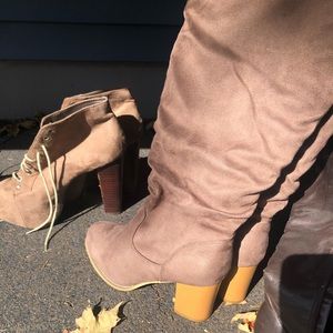 **Wide Calf** Suede Over the Knee Boots NWWT